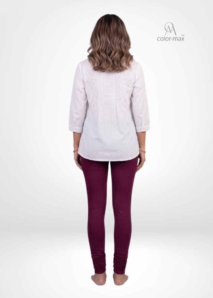 WINE - Premium Cotton Lycra Chudi Leggings - Hover